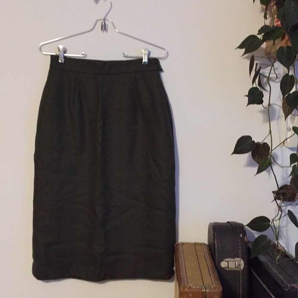 Vintage Irish Wool Calf Length Skirt
